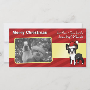 Christmas Boston Terrier Holiday Card