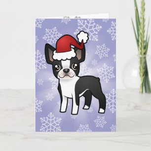 Christmas Boston Terrier Holiday Card