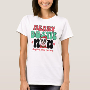 Christmas Boston Terrier Mum T-Shirt