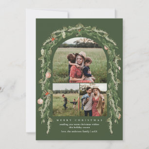 Christmas Botanical and Floral Greenery Photo Card