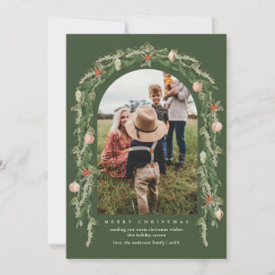 Christmas Botanical and Floral Greenery Photo Card