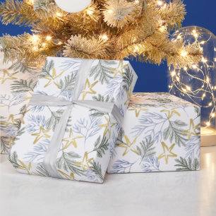 Christmas Botanical Green and Gold Wrapping Paper