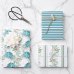 Christmas Botanical Leaves & Sea Turtle Watercolor Wrapping Paper Sheet<br><div class="desc">Do Tell A Belle's holiday wrapping paper sheets feature a beautifully designed pattern of sea turtles, stripes, and botanical greenery, all inspired by original watercolor art. The set includes matching striped holiday paper that perfectly complements the tropical and sophisticated design. This chic wrapping paper is an ideal choice for your...</div>