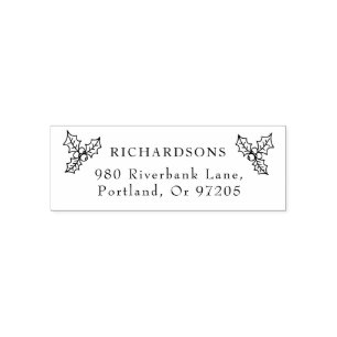 Christmas Botanical Return Address Self-inking Stamp