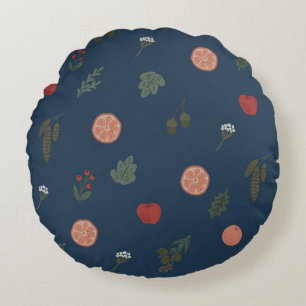 Christmas botanical seamless vintage beautiful pat round cushion