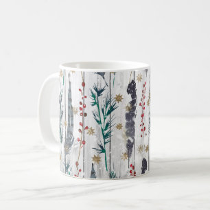 Christmas Botanical Wooden Planks Coffee Mug