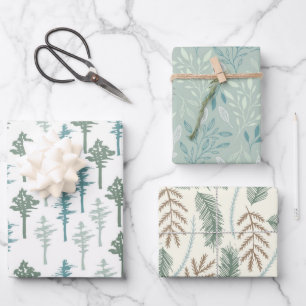 Christmas Botanical Wrapping Paper Set