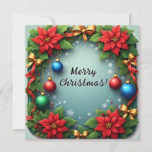 Christmas Botanical Wreath 🎄✨ Poinsettia Holiday