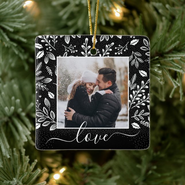 Christmas Botanicals Ceramic Ornament (Tree)