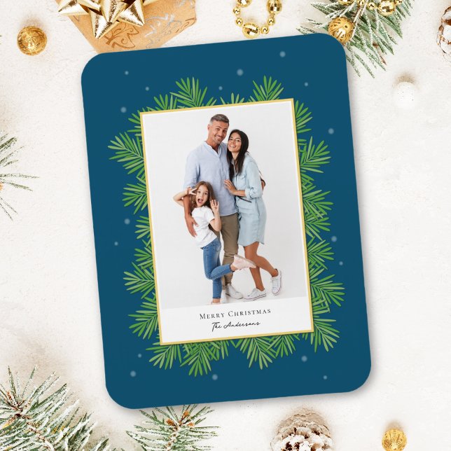 Christmas Botanicals Greenery Simple Elegant Photo Magnet (Creator Uploaded)