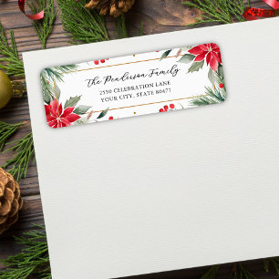 Christmas Botanicals Red Poinsettia Flowers Custom