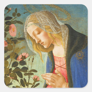 Christmas Botticelli Madonna and Child Square Sticker