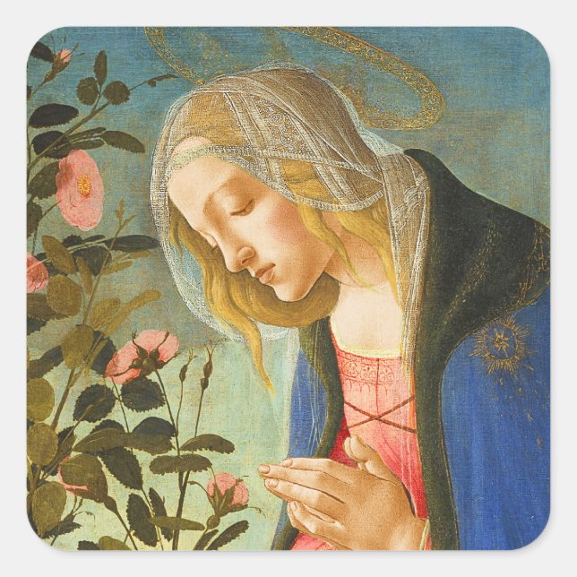 Christmas Botticelli Madonna and Child  Square Sticker (Front)