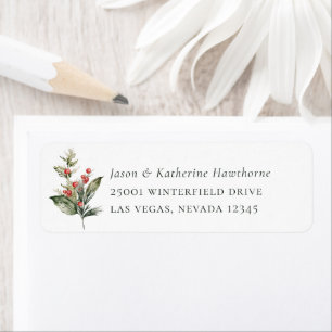 Christmas Boughs Holiday Return Address