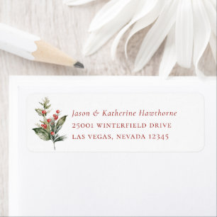 Christmas Boughs Holiday Return Address