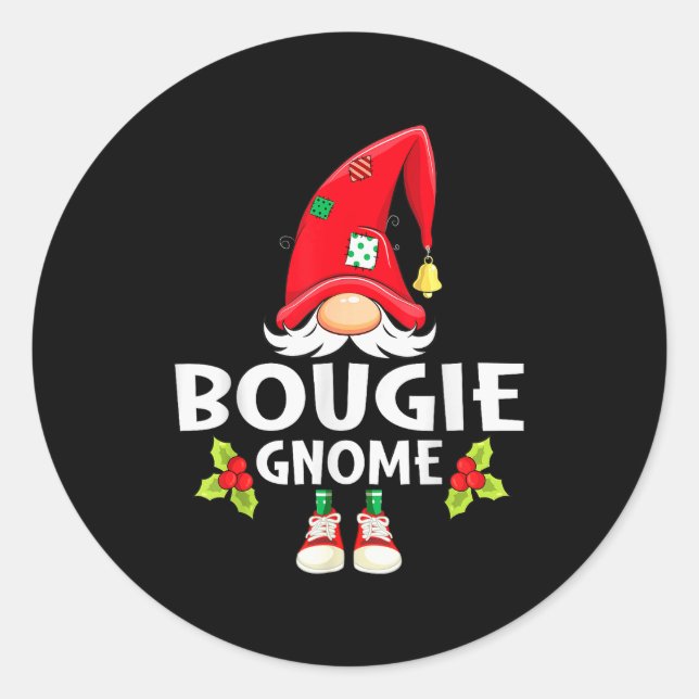 Christmas Bougie Gnome X-mas Family Matching  Classic Round Sticker (Front)