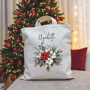 Christmas Bouquet Floral Bag for Women or Coworker