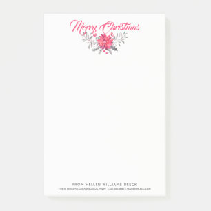 Christmas Bouquet Merry Christmas Typography Post-it Notes