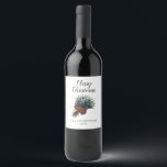 Christmas Bouquet Pine Cone Wine Label<br><div class="desc">Whimsical Christmas wine label featuring illustration of winter bouquet of pine cone,  pine tree leaves,  and blue berries.</div>