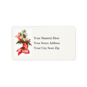 Christmas Bouquet Vintage Address Label