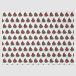 Christmas Bow and Pine tree on Barn Door Tissue Paper