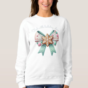 Christmas Bow Christmas Ginger Bread Bow Festive Sweatshirt