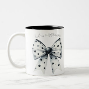 Christmas Bow Christmas Polka Dots Bow Festive Two-Tone Coffee Mug