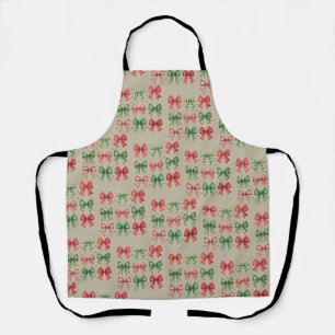 Christmas Bow Coquette Cute Christmas Holiday Apron