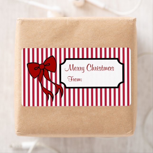 Christmas Bow Gift Tag Labels (Insitu)