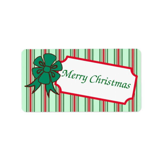 Christmas Bow Gift Tag Labels (Front)