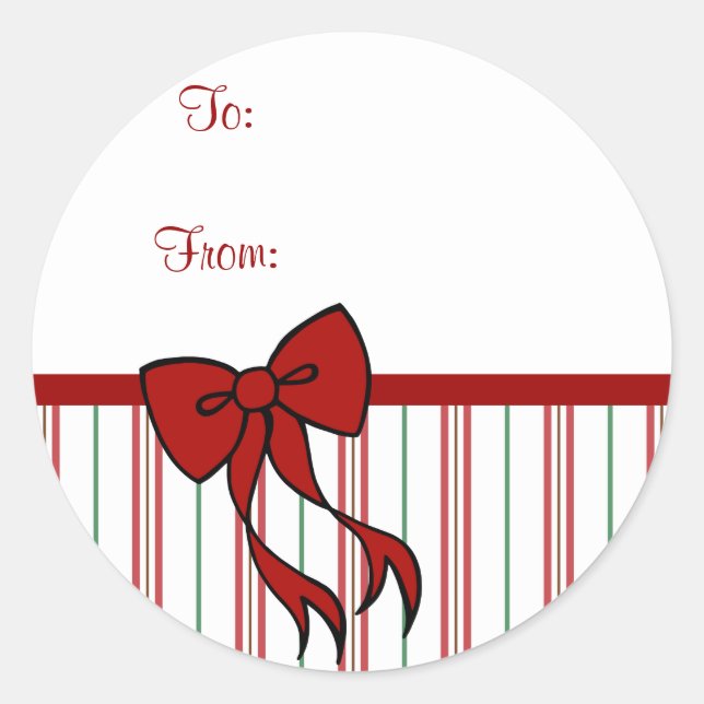 Christmas Bow Gift Tag Stickers (Front)