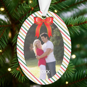 Christmas Bow Monogram Ornament