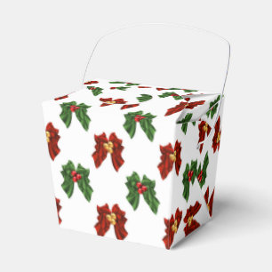 Christmas Bow pattern take out favour box