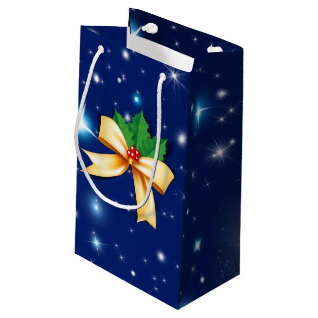 Christmas Bow Small Gift Bag (Back Angled)