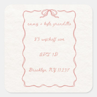 Christmas Bow Square Stickers