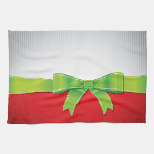 Christmas bow tea towel