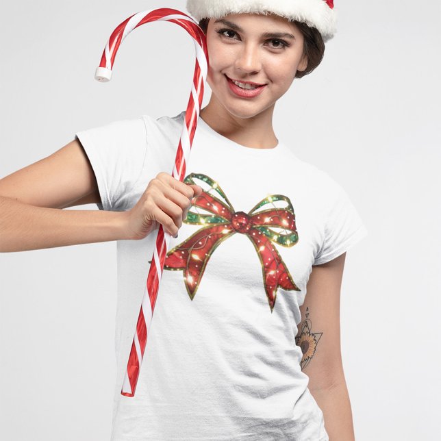 Christmas Bow Tie With Lights Noel Season T-Shirt (Creator Uploaded)