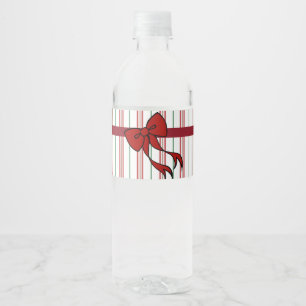 Christmas Bow Water Bottle Labels 