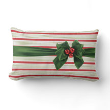 Christmas bow with stripey background