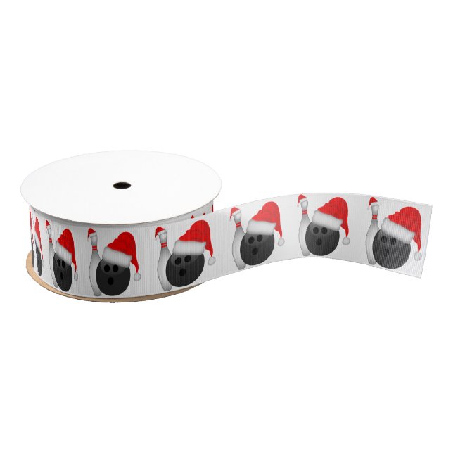 Christmas Bowling Ball and Pin Grosgrain Ribbon (Spool)