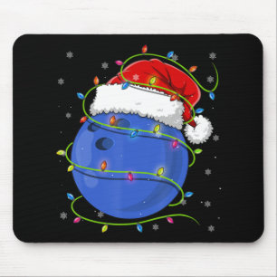 Christmas Bowling Ball Santa Hat Matching Family P Mouse Mat
