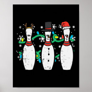 Christmas Bowling Funny Xmas Sports Bowler Men Wom Poster