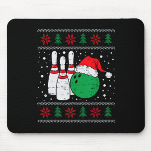 Christmas Bowling Hat Santa Bowler Ugly Xmas Men W Mouse Mat
