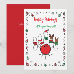 Christmas Bowling Holiday Greeting Cards