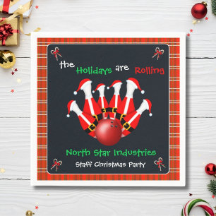 Christmas Bowling Holiday Party Napkin