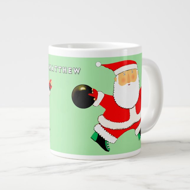 Christmas Bowling Large Coffee Mug (Front Right)