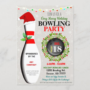 Christmas Bowling Party Invitation