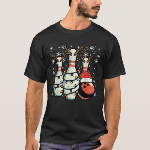 Christmas Bowling Pins Reindeer Xmas Bowler Women T-Shirt