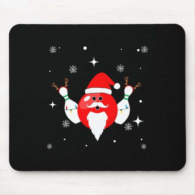 Christmas Bowling Santa's Bowling Team Into The Ho Mouse Mat (Front)