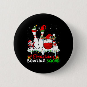 Christmas Bowling Squad Dabbing Santa Elf Bowling  6 Cm Round Badge